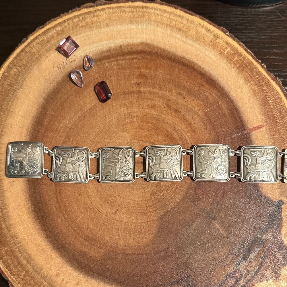 David Andersen Silver Square Link Bracelet Solid … - image 1